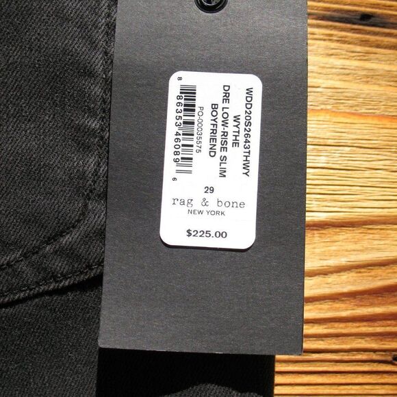 NWT Rag & Bone Slim Boyfriend Low Rise Jeans - Picture 8 of 9